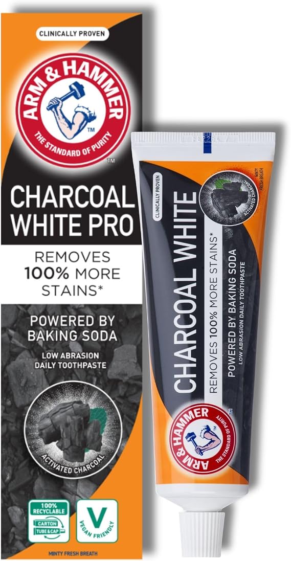Arm & Hammer Charcoal White Toothpaste, Teeth Whitening, 75ml
