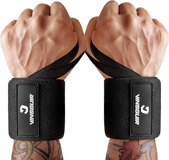 VINSGUIR Wrist Wraps for Weightlifting, [USPA Approved] Lifting Straps for Wrist Support with Heavy Duty Thumb Loop, Gym Wrist Brace for Working Out, Crossfit, Powerlifting, for Men&Women