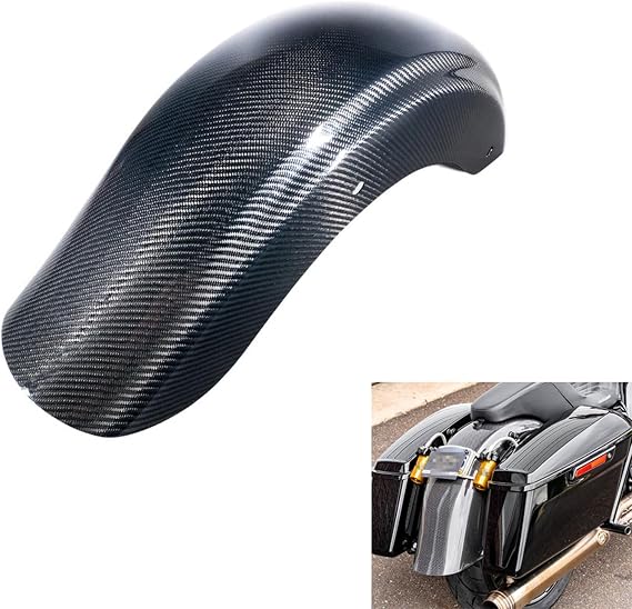 Fit for Harley Touring Rear Fender Real Carbon Fiber Hugger Mudguard for Harley Touring Road King CVO Electra Glide Street Glide FLHR 2009-2025 (No Hole Edition)