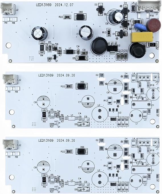 Upgraded W10515058 W10515057 LED Light PCB Board Compatible with Whirlpool Kenmore Maytag Refrigerators | includes 1 W10515058 and 2 W10515057, circuit board only, no plastic cover.