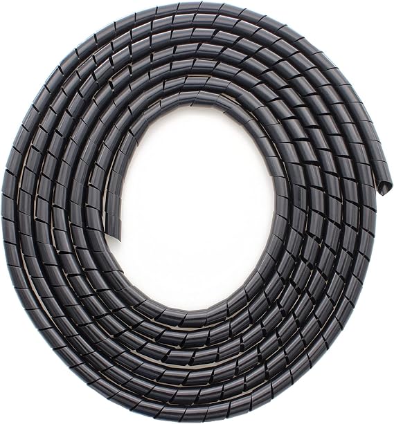 Spiral Cable Wrap,10ft 1/2 inch Spiral Wire Wrap Cord Covers Bundle Sleeve Hose for PC TV Computer Electrical Wire Organizer, Black