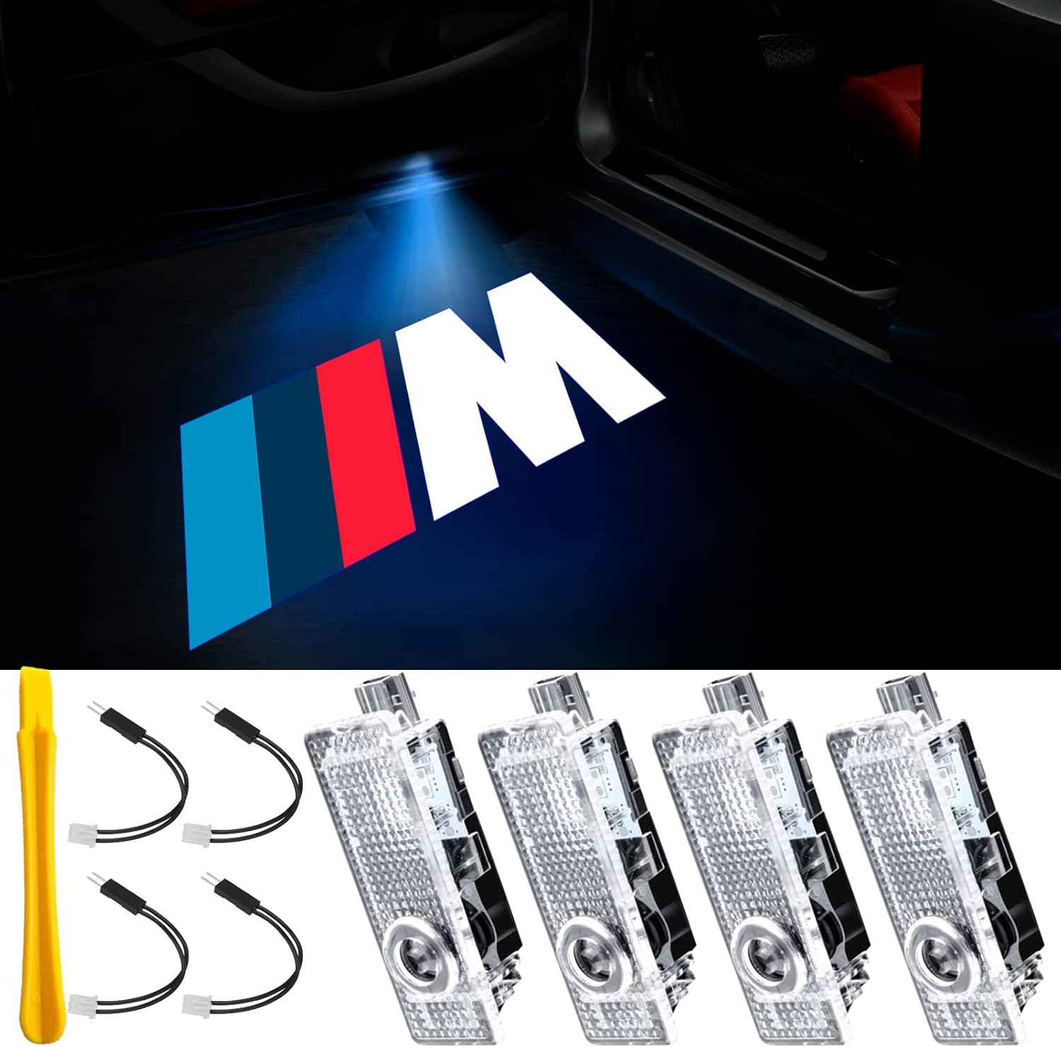 4Pcs Car Door Lights Logo Compatible with Partial 34567XZMGT Series, Except G020506072021222326808283, E394653, etc