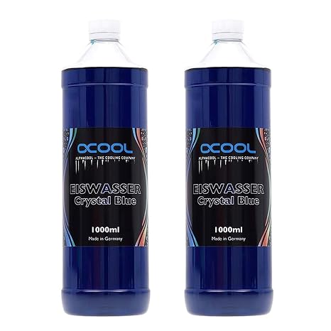 Alphacool Eiswasser Crystal Premixed PC Coolant, 1000ml, Blue, 2-Pack