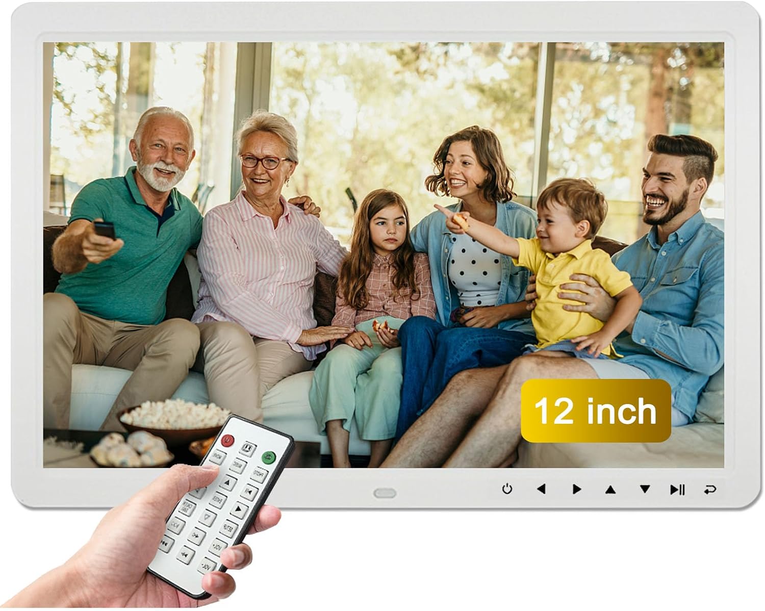 Digital Photo Frame - TEKXDD 12 inch Smart Digital Picture Frame with 1280  800 Display Screen, Support Video, Music, Picture Multi Mode Play, Photos Auto-Rotate, Calendar, Clock, Remote Controller