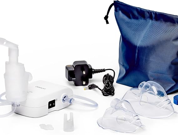 OMRON C803 Compact Compressor Nebuliser - Lightweight, Low Noise Nebuliser Machine for Adults and Kids in Treating Respiratory Conditions