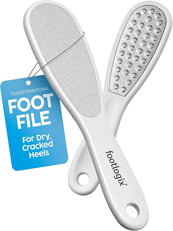 Footlogix Double Sided Foot File with Rubberised Handle by Footlogix. Professional Grade Foot Filer for At Home Use. with Coarse Side for Hard Skin and Calluses and A Fine Side for Smoothing.