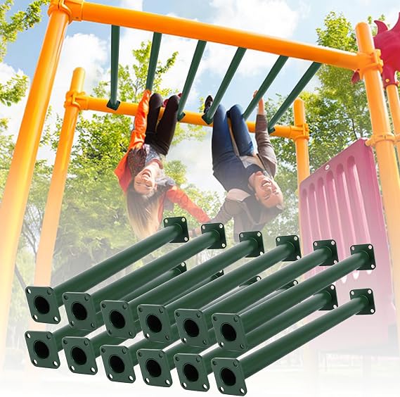 12 Pcs 16.5" Green Outdoor Monkey Bars for Playground|