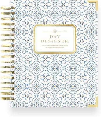 Day Designer 2026 Weekly Planner Premium Planner for Stylish Organization. Combines Weekly & Monthly Calendars, Daily Schedule, Notes Pages, Goal Setting, Stickers, Pocket & More. Elegant Laminated Cover with Gold Accents Casa Bella Design - 2026