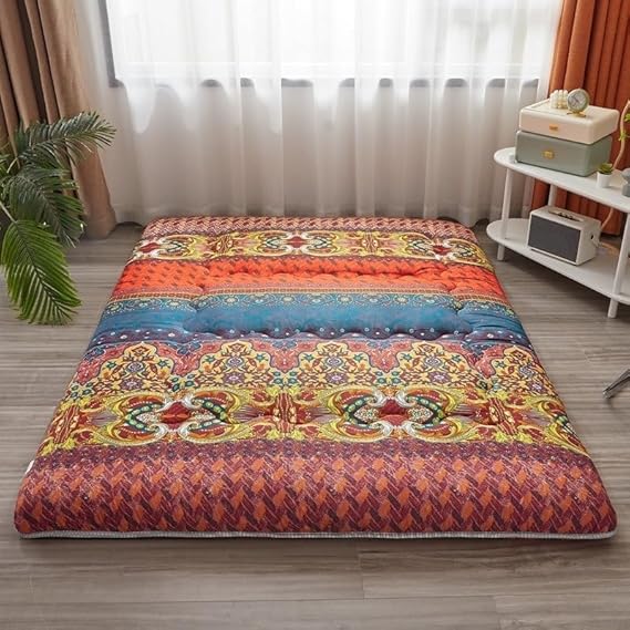 Mattress Foldable Roll-Up Japanese Futon Mattress 140x200 Japanese Floor Mat Thick Futon Mattress Thick Tatami Mat(D,180x200cm)