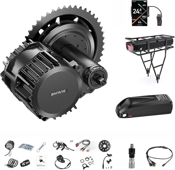 BAFANG 1000W Mid Drive Kit BBS03 BBS-HD 48V 52V Ebike Motor with Battery | with Digital Display & 46T Chainring,Mid Drive Electric Bike Conversion Kits with Battery(Optional) Fit 68-73MM BB Size Bikes