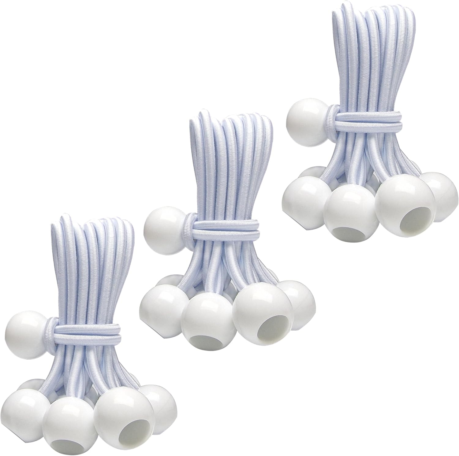30-Piece YELIER Ball Bungee Cords White, 6, UV Resistant, Antioxidant, Secure Tie Down