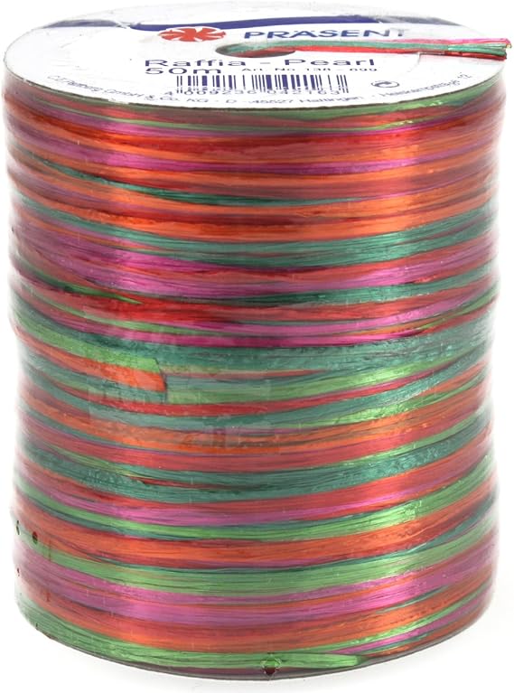 Morex Ribbon Pearl Raffia Fabric Ribbon Spool, 55-Yard, Holiday,138-699