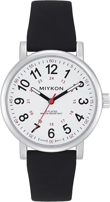 Miykon Nurse Watches for Men & Women - Analog Watch with Second Hand Nursing & Military Time - Second Hand Watch for Nursing with Soft Silicone Band - Ion Polished, Japan Quartz, Waterproof to 100ft
