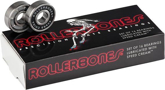 Bones RollerBones Bearings, 8mm, 16 pack for Roller Skates and In-Line Skates