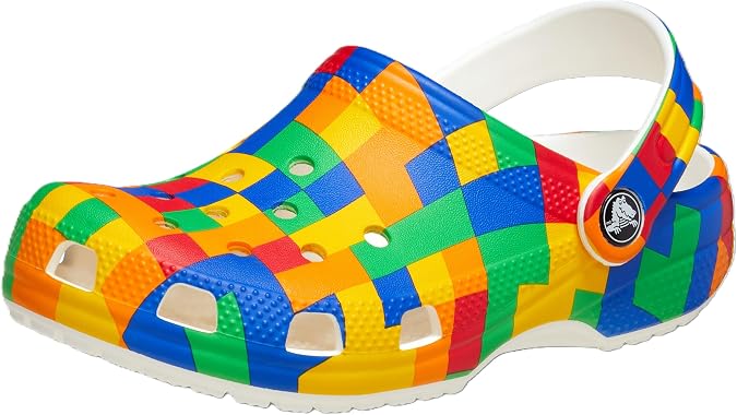 Crocs Unisex-Child Classic Graphic Clog, Digi Block/Multi, 1 Little Kid