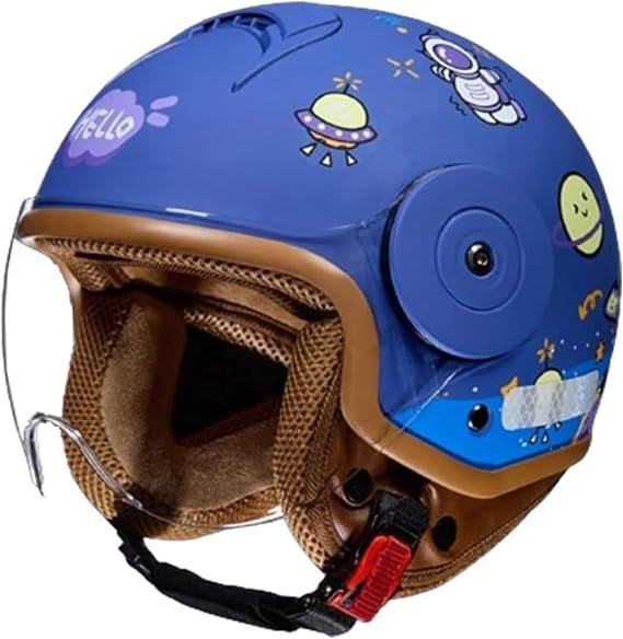 Retro Kids 3/4 Motorcycle Half Helmet,DOT Approved Toddler Vintage Open Face Electric Scooter Go-Kart Dirt-Bike ATV Youth Child Moped Bicycle Helmets for 2-14 Years Old