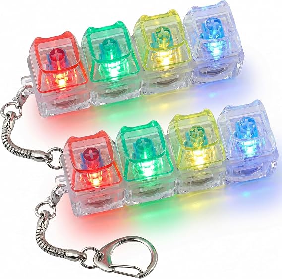 2 Pcs Keyboard Fidget Toy, Keyboard Clicker Fidget with LED Lights