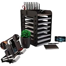 Kuk Design Robinia A4 Briefcase Shelf Office Desktop Organizer Set (Black)