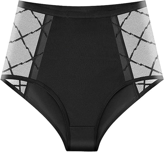 Underwear Lightweight Soft Lace High Waist Panties Lace Underwear Tummy Control Panties Sexy Stretch Briefs,5pcs