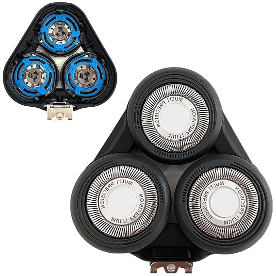 SH50 Replacement Heads Whole Head Part Compatible with Phillip Shaver Series 5000 (S5), S5, PT8xx, PT7xx, 3 Count SH50 Replacement Blades for Series 5000 Razors