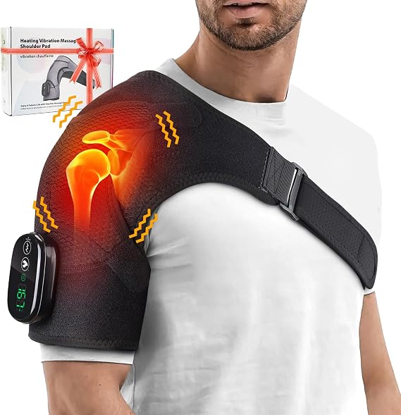 Cordless Shoulder Heating Pad & Massager with Vibration, FSA HSA Eligible