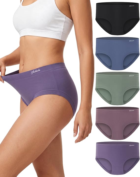 Women Underwear Bamboo Rayon High Waisted Briefs