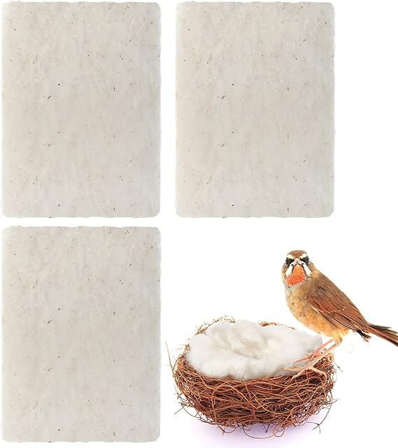 Nuanchu 3 Pcs Bird Nest Material Bird Nest Refill Material Hummingbird Nest House Gift Design Bird Nest Material for Bird Lovers, Winter Bird Bedding Gifts in Outdoor Indoor Patio (Nest Not Included)