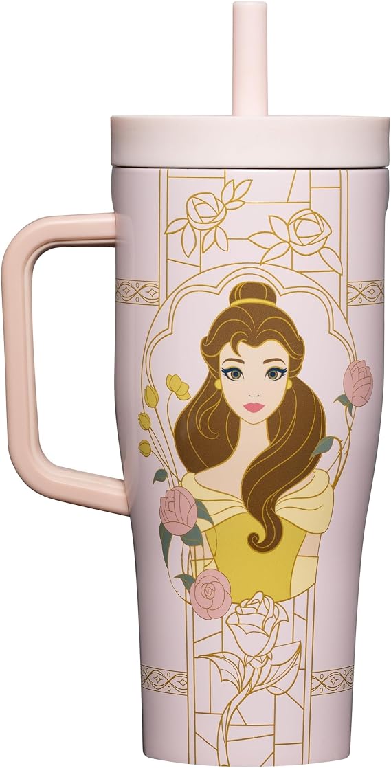 Corkcicle Cruiser Insulated Tumbler with Handle & Straw - Triple-Insulated - Leakproof Travel Mug - BPA-Free - Summer Drinkware Gift - Keeps Drinks Ice Cold - 22 oz - Belle