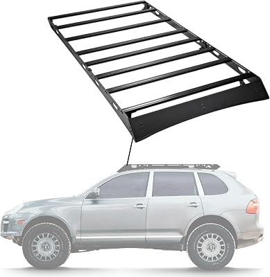 Sherpa -The Rammstein Full Height Aluminum Roof Rack with Crossbars Made for 2003-2010 Cayenne & Touareg - Drill Free Rack for Tents; Kayaks; Bikes; Skis Made in The USA