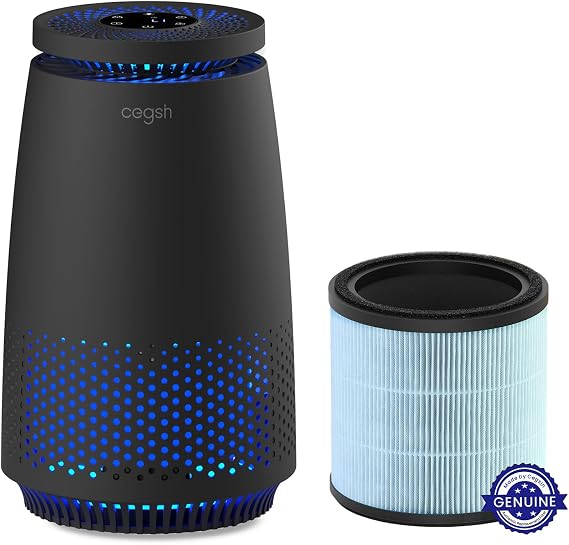 Air Purifier AP005C(Black, One 3-Layer Original Filter Included) and Two 4-Layer Premium Replacement Filter