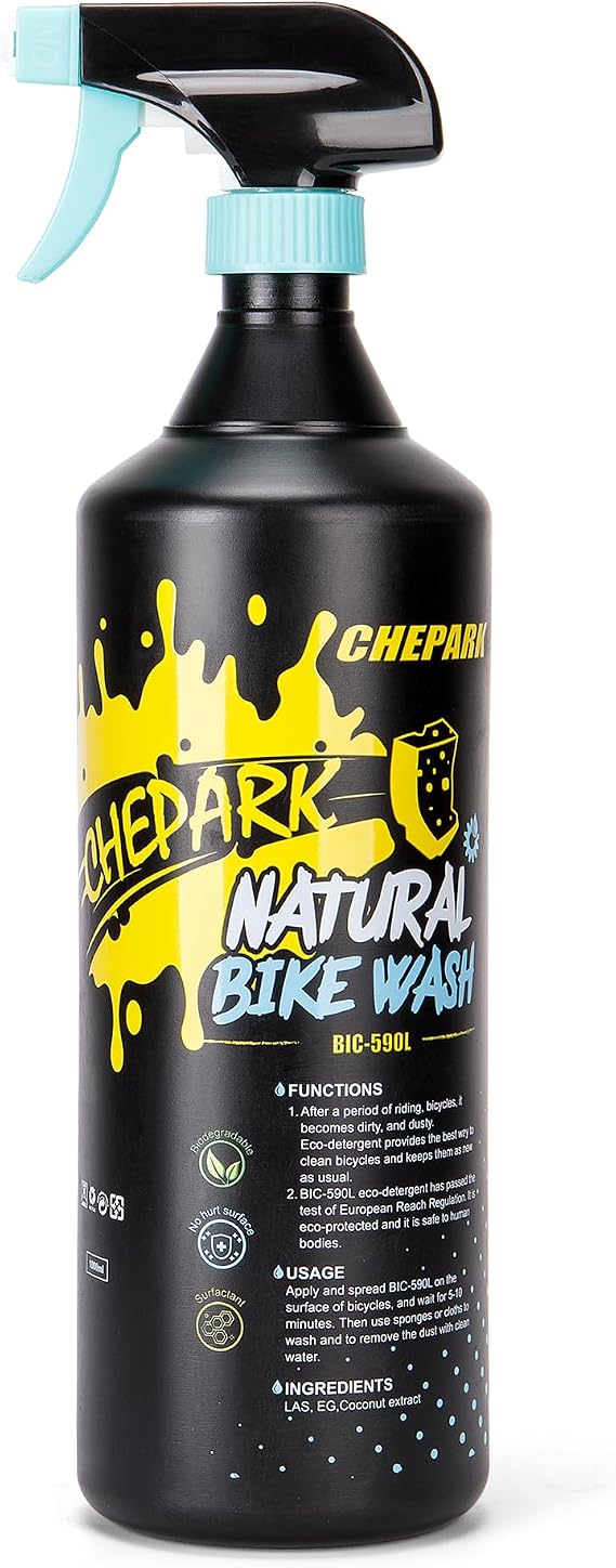 Nano bike Cleaner with Easy Spray Applicator - Bike Wash Fast Acting Cleaner for Oil, Grease and Dirt Removal - Bike Cleaner for All Surface Types (1000ml)