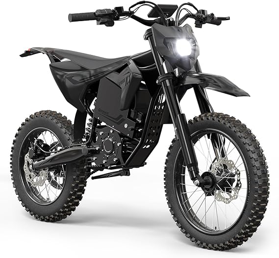 QRONGE X1 Spark Electric Dirt Bike, Electric-Bike with 60V 28.8Ah Battery, 4500 Peak Motor, Electric Motorcycle for Mountain Off-Road Adults Teens (L)
