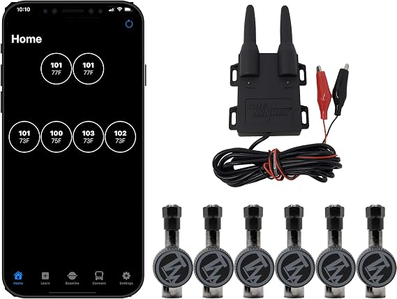 Smart TPMS with 6 Flow Through Sensors, Black