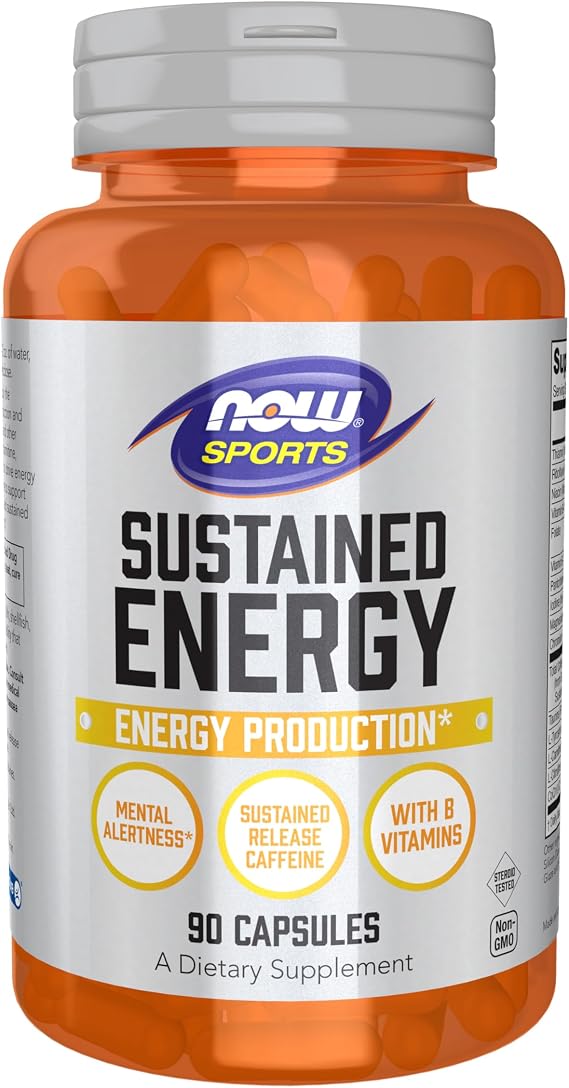 Now Sports, Sustained Energy, Sustained Release Caffeine, 90 Veg Caps