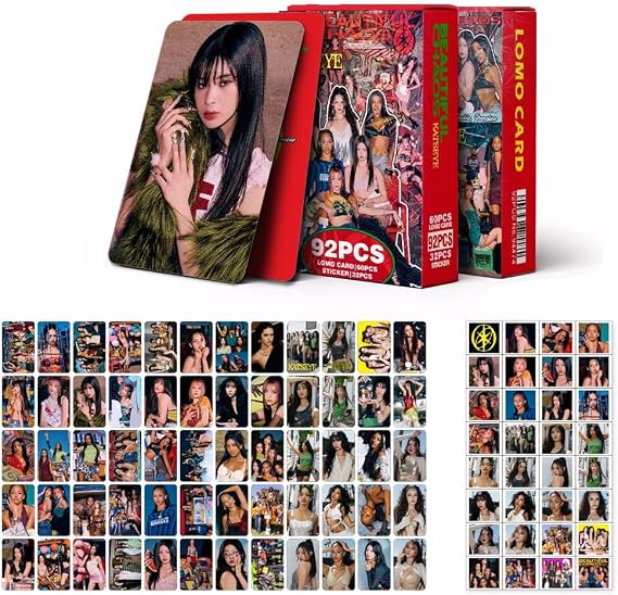 K-Pop 60PCS LOMO Cards/32Pcs Mini Sticks for Kat-seye Classic Card Set for Fans,Teens Playing Party Favors and Gift