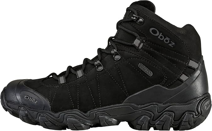 Oboz Bridger Mid B-Dry Hiking Boot - Men's Midnight Black, 8 Wide