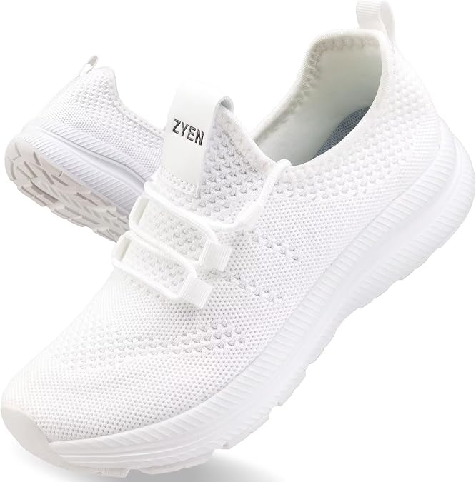 ZYEN Wide Toe Box Shoes Women Non-Slip Ultra Light Running Sneakers Extra Wide Feet Arch Support Walking Shoes Tennis Diabetes Breathable Gym Workouts 6-12