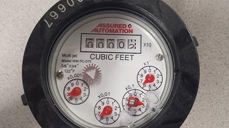 3/4 Water Meter: Plastic, NSF Certified, Multi-Jet, Cubic Feet (Horizontal Installation)