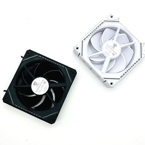 PC Fan 120mm,Computer Case Fans ARGB with 5v-3pin,4 pin PWM Fans for Gaming PC,Addressable RGB LED System Black Fan Silent,Adjustable Color LED Cooling Fan 1800RPM (Black)