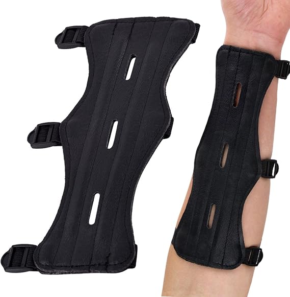 PU Leather Archery Arm Guard with Adjustable Straps | 1 piece pu leather archery arm guard with adjustable buckle straps, forearm protection guard for youth adult archery training