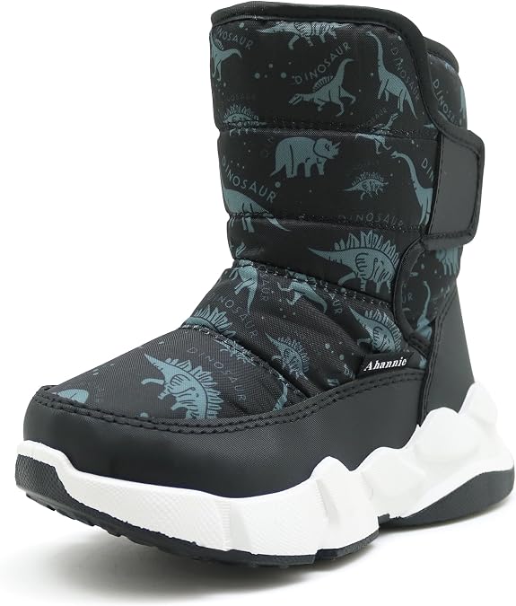 Kids Winter Snow Boots Toddler Boys Warm Outdoor Shoes with Hook Loop (Toddler/Little Kid)
