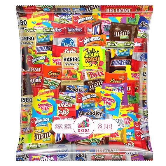 Candy & Chocolate Assorted Variety Pack - Stocking Stuffers - Individually Wrapped (32 Ounces)