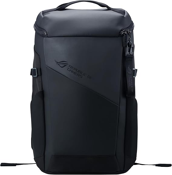 ROG Ranger BP2701 lightweight gaming backpack made of water-repellent material, with multiple pockets, fits up to a 17-inch laptop