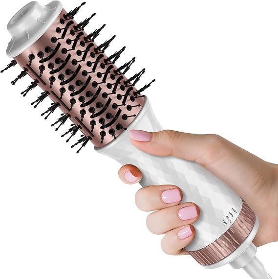 Blow Dryer Brush,Travel Hair Dryer Brushs, 4-in-1 Hot Air Brushs-with for Drying, Straightening, Curling & Volumizing, Mini Ionic Thermal Brush Hair Dryer-for Women
