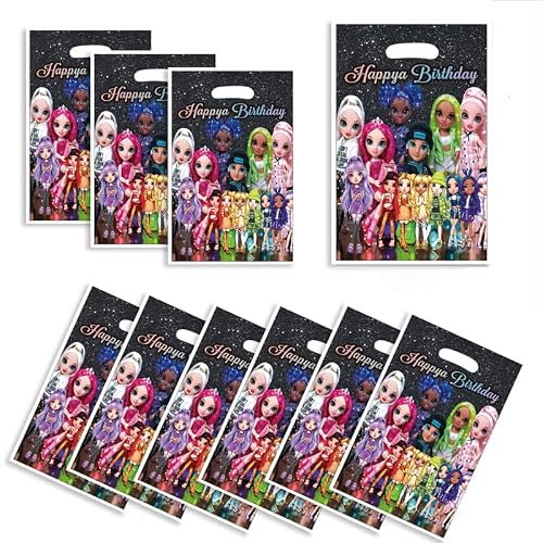 ELODEK 30pcs rainbow high Birthday Party Gift Bags Candy Bags Goody Bags rainbow high Birthday Party Supplies Decorations 10