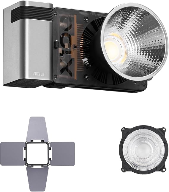 ZHIYUN MOLUS X100 Combo with Mini Lens Reflector (ZY Mount) Adjustable Light Modifier 5X Brightness Boost with Pack Four-Leaf Baffle