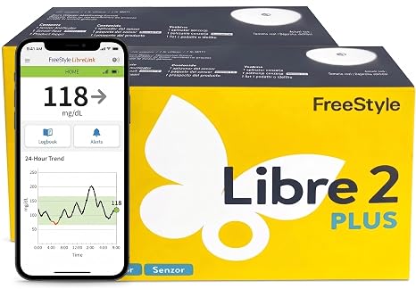 Libre 2 Plus Sensor for Diabetes Monitoring, Pack of 2