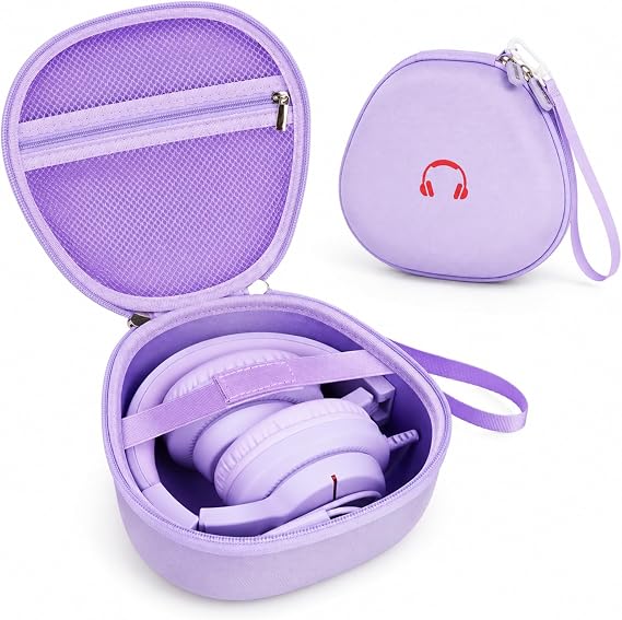 PAIYULE Hard Shell Kids Headphone Case for iClever for EarFun, Purple