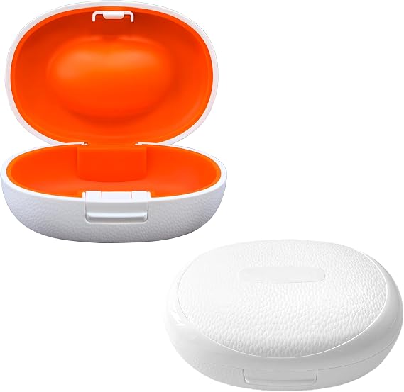 Hearing Aid Case, Portable Protective Storage Case (White, Style-1) | Water-Resistant Carrying Travel Case For For Most Hearing Aids