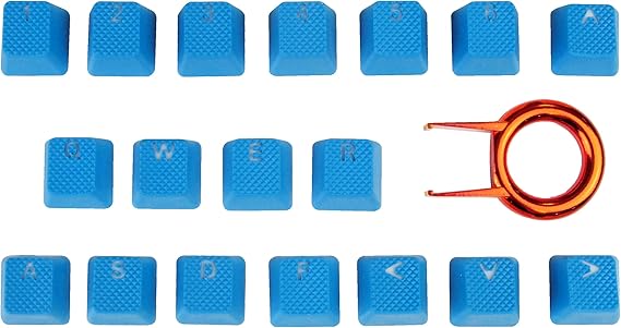 Taihao Sky Blue Rubber TPRGaming Backlit Keycaps Set for Cherry MX Mechanical Keyboards Compatible OEM Tfue
